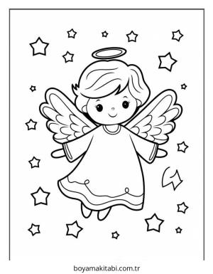 Melek boyama sayfası – yaratıcılığı geliştirir, keyifli zaman