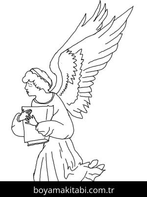 Melek boyama sayfası – kolay boyama, eğitici aktivite