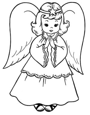 Melek boyama sayfası,  coloring page, Gülümseyen Melek çocuk, 