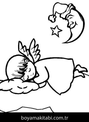 Melek boyama sayfası – boyama etkinliği, çocuk aktivitesi