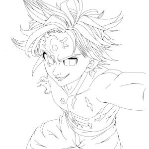 Meliodas boyama sayfası,  coloring page, Meliodas’ın On İlkesi, 