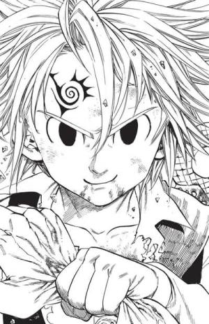 Meliodas boyama sayfası,  coloring page, Yüz Meliodas, 