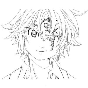 Meliodas boyama sayfası,  coloring page, Gülümseyen Meliodas, 