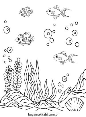 Mercan boyama sayfası – evde etkinlik, ücretsiz yazdır