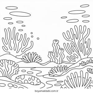 Mercan boyama sayfası – kolay boyama, eğitici aktivite