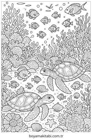 Mercan boyama sayfası – boyama çalışması, yaratıcılığı geliştirir