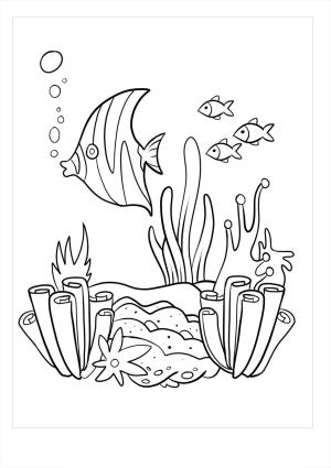 Mercan boyama sayfası,  coloring page, Mercan Resifi, 