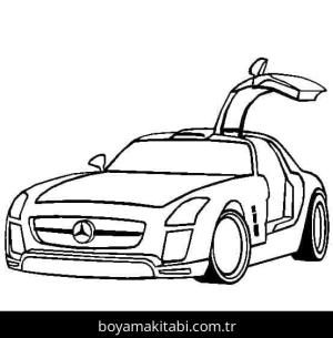 Mercedes boyama sayfası – el becerilerini geliştirir, boyama çalışması