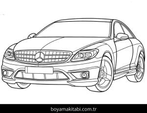 Mercedes boyama sayfası – keyifli zaman, renkli çizimler