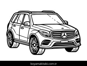 Mercedes boyama sayfası – kolay boyama, eğitici aktivite