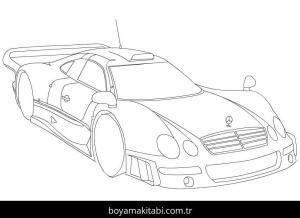 Mercedes boyama sayfası – el becerilerini geliştirir, boyama çalışması