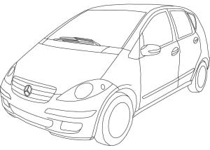 Mercedes boyama sayfası,  coloring page, Mercedes-Benz A Serisi Araba, 