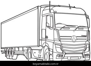 Mercedes boyama sayfası – basit çizim, kolay boyama
