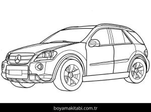 Mercedes boyama sayfası – okul öncesi, evde etkinlik