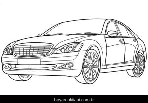 Mercedes boyama sayfası – sevimli karakter, sanatsal çalışma