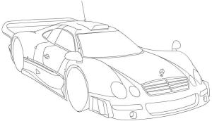 Mercedes boyama sayfası,  coloring page, Mercedes CLK GTR Araba, 