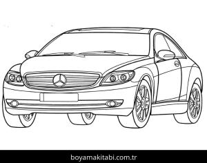 Mercedes boyama sayfası – eğlenceli etkinlik, el becerilerini geliştirir