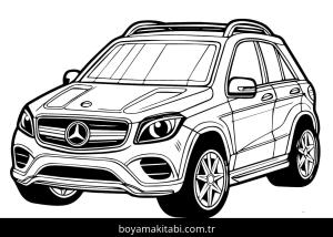 Mercedes boyama sayfası – çocuklar için, çizgi film temalı