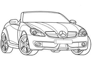 Mercedes boyama sayfası,  coloring page, Mercedes-Benz SLK Serisi Araba, 