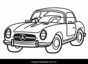 Mercedes boyama sayfası – renkli çizimler, okul öncesi