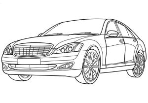 Mercedes boyama sayfası,  coloring page, Mercedes-Benz S Serisi Araba, 