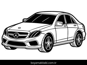 Mercedes boyama sayfası – çizgi film temalı, basit çizim