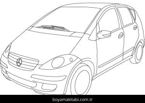 Mercedes boyama sayfası – eğlenceli etkinlik, el becerilerini geliştirir