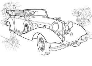 Mercedes boyama sayfası,  coloring page, Mercedes 540K Araba, 