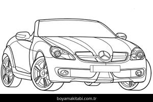 Mercedes boyama sayfası – çizgi film temalı, basit çizim