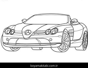 Mercedes boyama sayfası – boyama çalışması, yaratıcılığı geliştirir