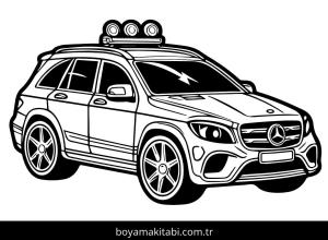 Mercedes boyama sayfası – sanatsal çalışma, çocuklar için