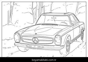 Mercedes boyama sayfası – boyama çalışması, yaratıcılığı geliştirir