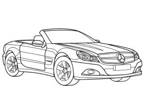 Mercedes boyama sayfası,  coloring page, Mercedes-Benz SL Serisi Araba, 