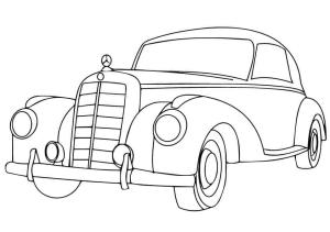 Mercedes boyama sayfası,  coloring page, Klasik Mercedes Araba, 