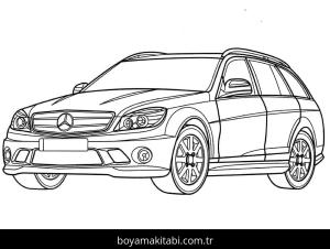 Mercedes boyama sayfası – çocuklar için, çizgi film temalı