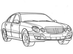 Mercedes boyama sayfası,  coloring page, Mercedes-Benz E Serisi Araba, 