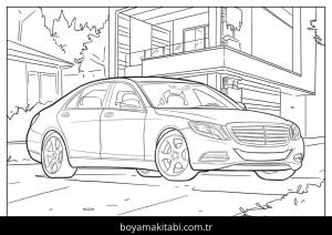 Mercedes boyama sayfası – okul öncesi, evde etkinlik