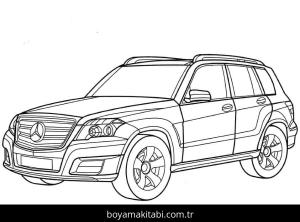Mercedes boyama sayfası – çocuk aktivitesi, PDF indir
