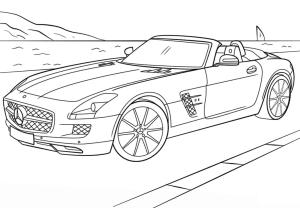 Mercedes boyama sayfası,  coloring page, Mercedes SLS AMG Araba, 