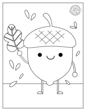 Meşe Palamudu boyama sayfası,  coloring page, Meşe Palamudu Gülümseyerek, 