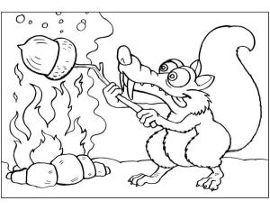 Meşe Palamudu boyama sayfası,  coloring page, Scrat ve Meşe Palamudu Buz Devri, 