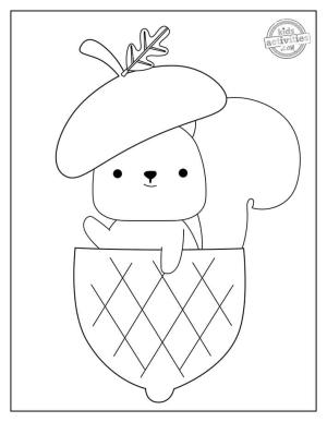 Meşe Palamudu boyama sayfası,  coloring page, En Sevimli Meşe Palamudu, 