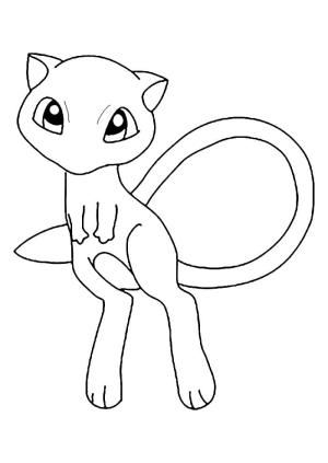 Mew boyama sayfası,  coloring page, Sevimli Mew, 