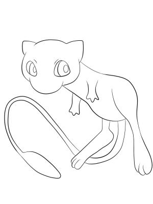 Mew boyama sayfası,  coloring page, Çocuklar için sevimli Mew ücretsiz resim, 