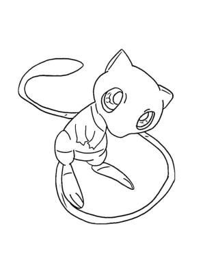 Mew boyama sayfası,  coloring page, Sevimli Mew ücretsiz resim, 