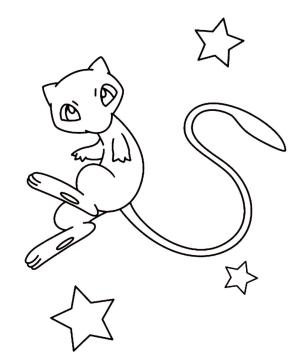 Mew boyama sayfası,  coloring page, Mew anahat Yazdırılabilir, 