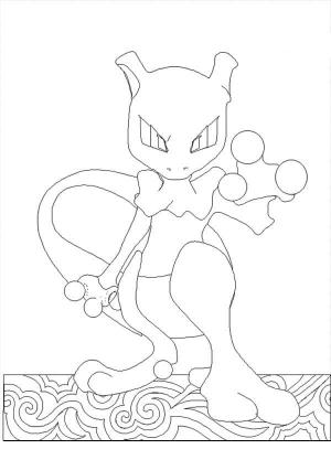 Mewtwo boyama sayfası,  coloring page, Ücretsiz Mewtwo taslağı, 