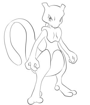 Mewtwo boyama sayfası,  coloring page, Mewtwo Sevimli, 