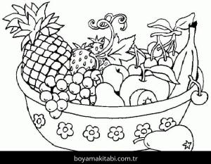 Meyve Sepeti boyama sayfası – yaratıcılığı geliştirir, keyifli zaman