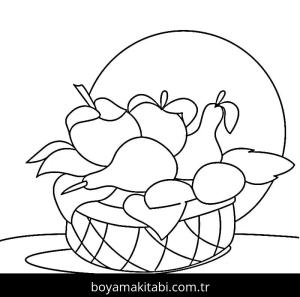 Meyve Sepeti boyama sayfası – PDF indir, sevimli karakter